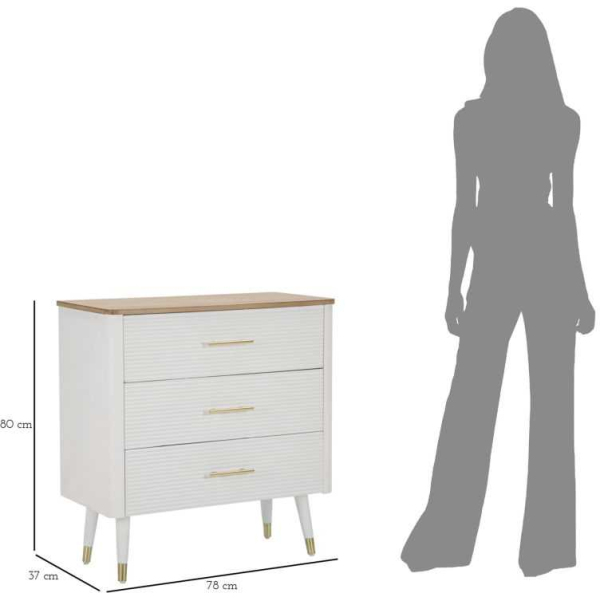 Commode en bois de frêne Matera 78 x 37 x 80 cm - MAU-0837