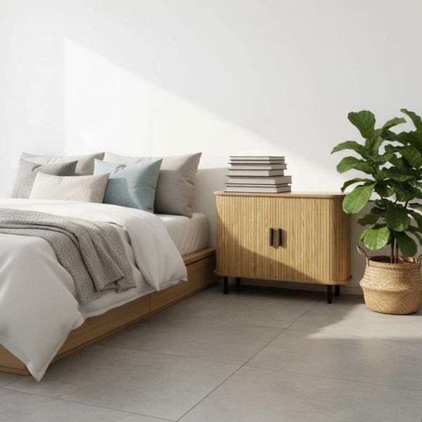 Commode en bois et métal à lamelles Kyoto - AUBRY GASPARD