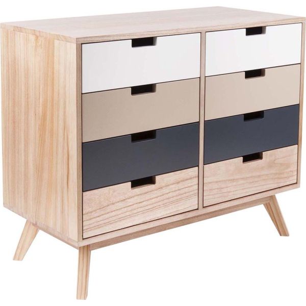 Commode en bois de paulownia 8 tiroirs Snap