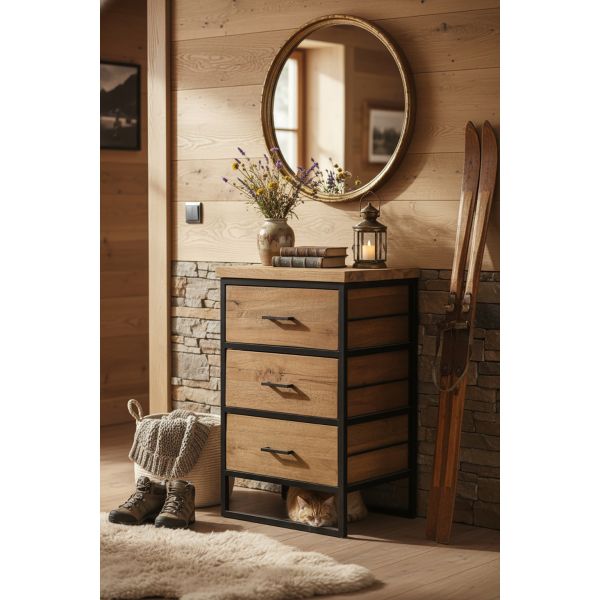 Commode en bois recyclé et métal LOFT - AUBRY GASPARD