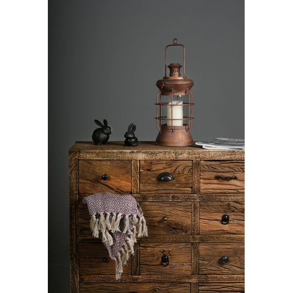 Commode en bois recyclé et métal 14 tiroirs - AUBRY GASPARD