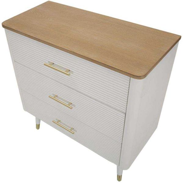 Commode en bois 3 tiroirs Matera 78 x 37 x 80 cm - 6