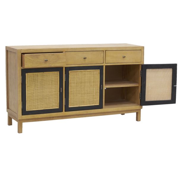 Commode en manguier et cannage - AUB-4980