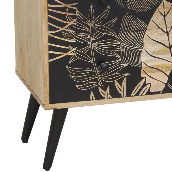 Commode en manguier naturel et teinté noir TROPICA - 6