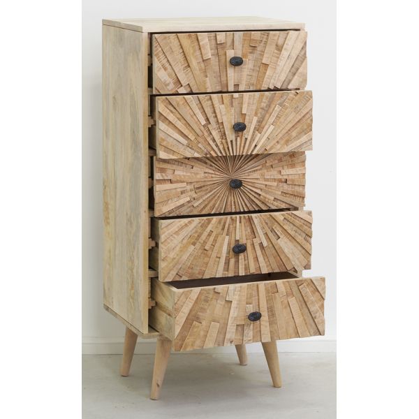 Commode en manguier sculpté SUNRISE - AUBRY GASPARD