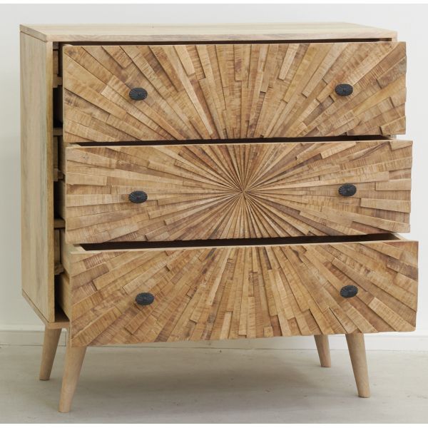 Commode en manguier sculpté SUNRISE - AUBRY GASPARD