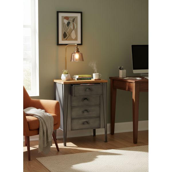 Commode en métal et sapin - 8