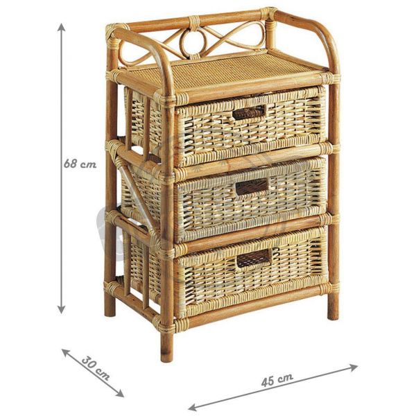 Commode en rotin avec tiroirs Tegal - AUBRY GASPARD