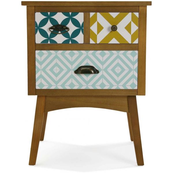 Commode 2 tiroirs en bois Aqua - VER-0168