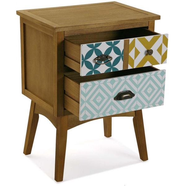Commode 2 tiroirs en bois Aqua - 169