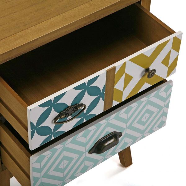 Commode 2 tiroirs en bois Aqua - 5
