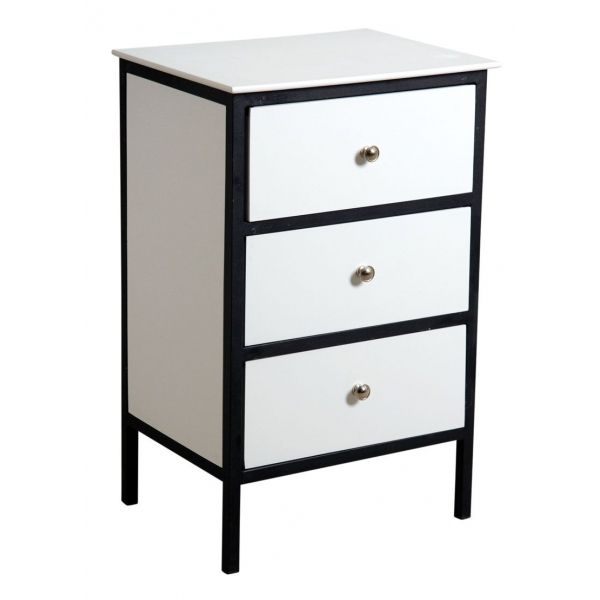 Commode tiroirs en bois et métal