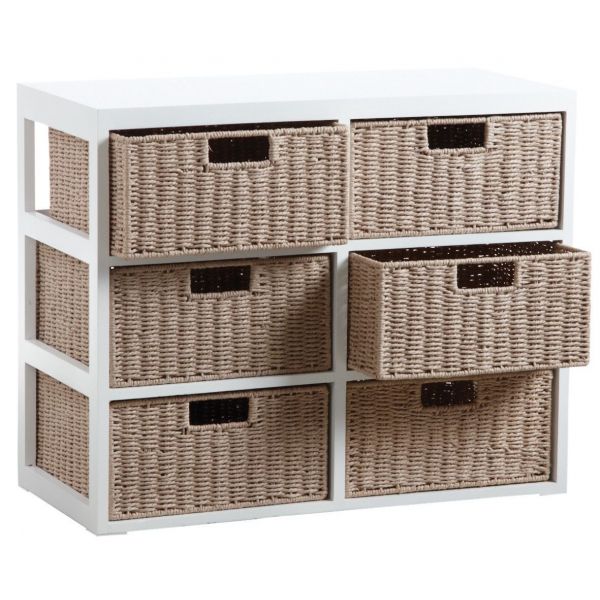 Petit meuble tiroirs en bois et papier cordé - AUBRY GASPARD