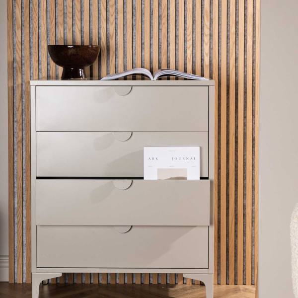 Commode 4 tiroirs en métal beige Piring - VENTURE HOME