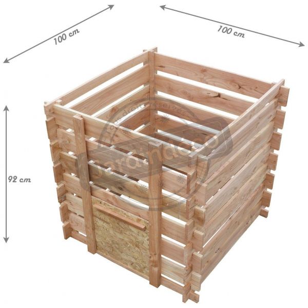 Composteur en bois de douglas naturel - CIH-0140