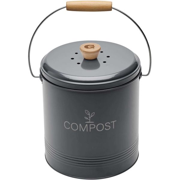Composteur de cuisine en métal avec filtre et seau en platique - GUILLOUARD