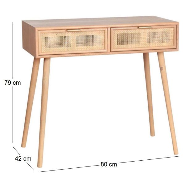 Console en MDF et rotin tressé Roro - OPJET