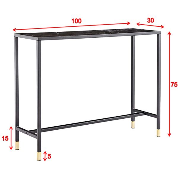 Console en acier et verre Dipp - VEN-0112