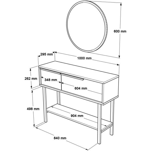 Console en aggloméré et effet cannage Only - ASI-0830