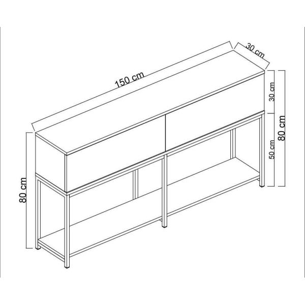 Console en agglomeré et métal Lord - ASI-0705