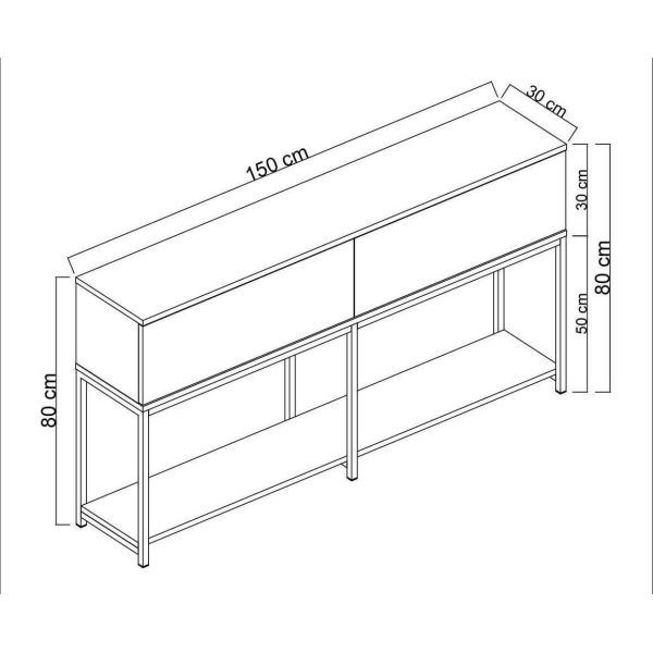 Console en agglomeré et métal Lord - ASI-0704