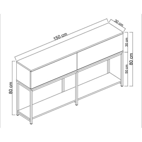 Console en agglomeré et métal Lord - ASI-0707