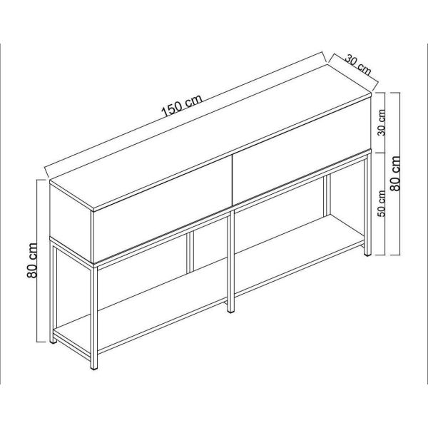 Console en agglomeré et métal Lord - ASI-0710