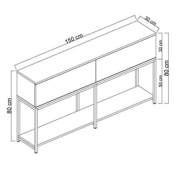 Console en agglomeré et métal Lord - ASI-0582