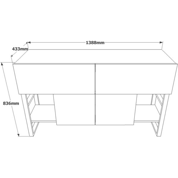 Console en aggloméré et métal Vince - ASI-0427