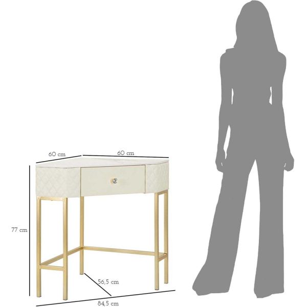 Console d'angle effet matelassé Sharon 84.5 x 60 x 77 cm - MAU-0449