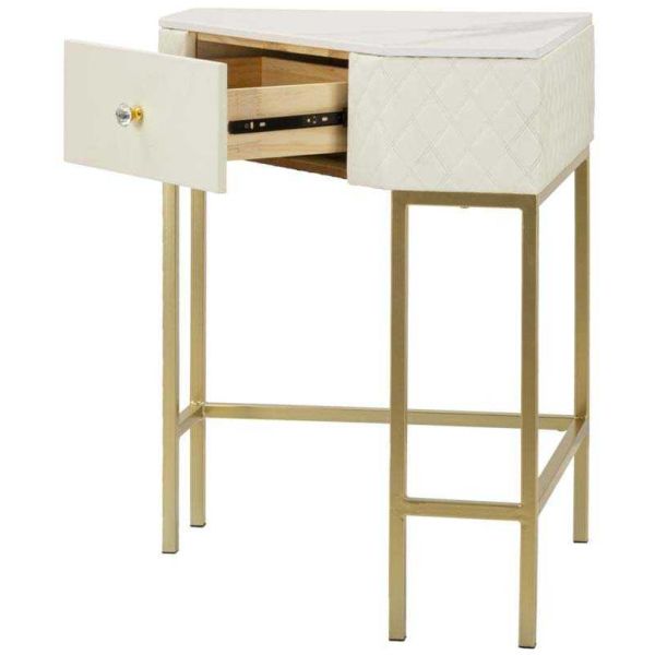 Console d'angle effet matelassé Sharon 84.5 x 60 x 77 cm - 6