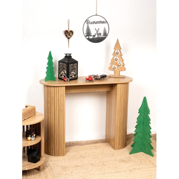Console en bois lamé arrondie - AUB-7343