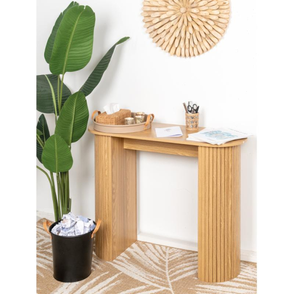 Console en bois lamé arrondie - 5