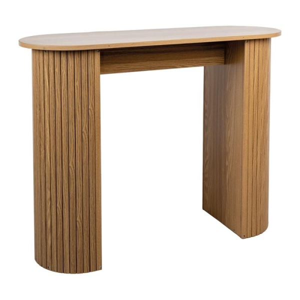 Console en bois lamé arrondie