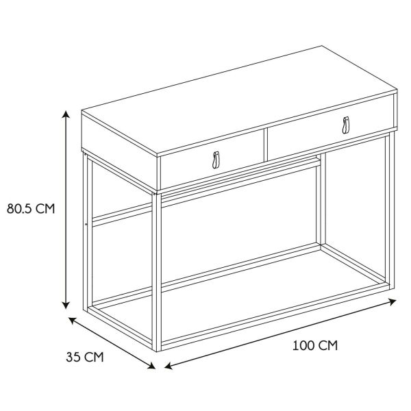 Console en bois et métal Abbott - CMP-2302