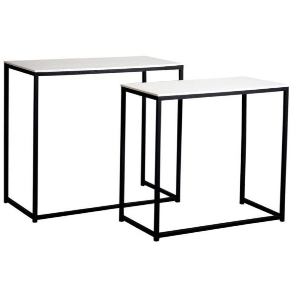 Console en bois et métal (Lot de 2)