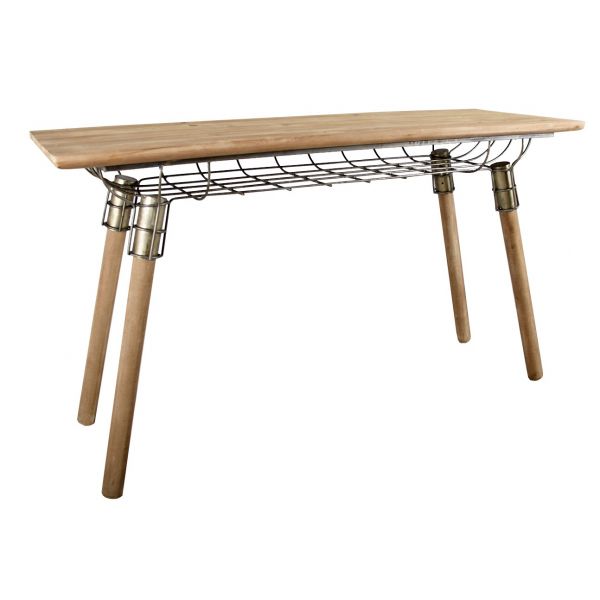 Console en pin et métal