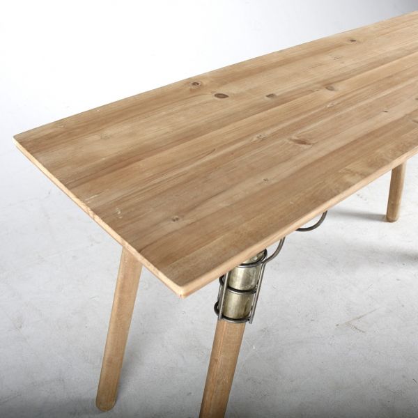 Console en pin et métal - AUBRY GASPARD