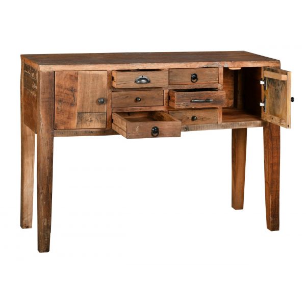 Console en bois recyclé et métal - AUB-4233