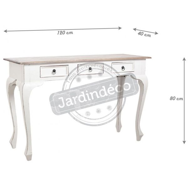 Console 120cm en bois avec tiroirs - AUBRY GASPARD