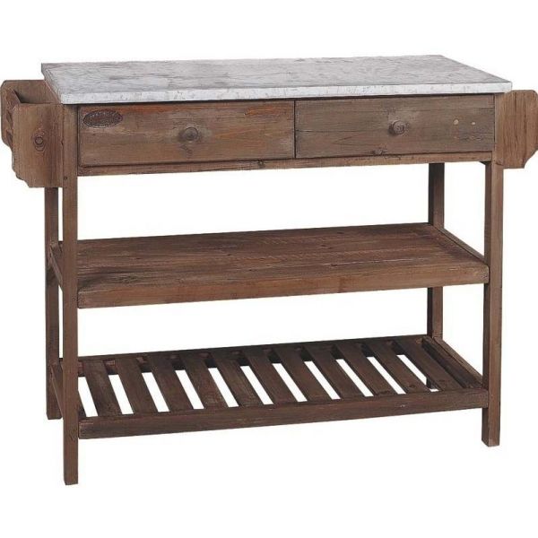 Console en bois et zinc