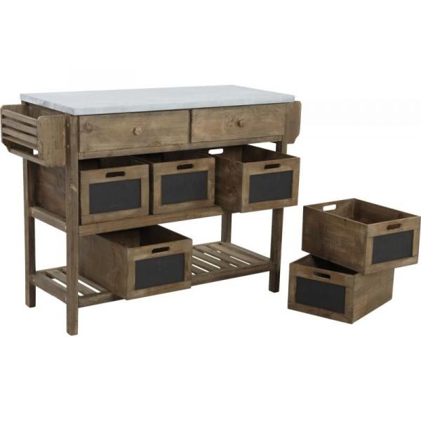 Console en bois et zinc - AUBRY GASPARD