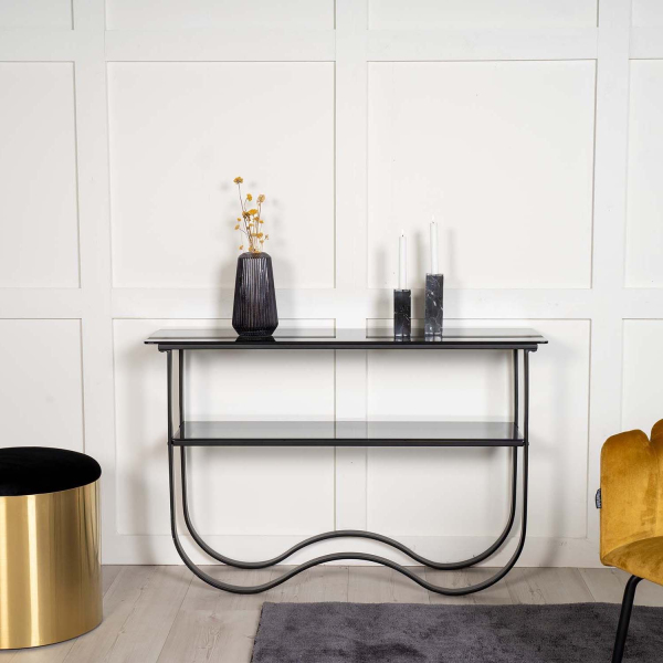 Console design en acier et verre Wavy - FURNITURE FASHION