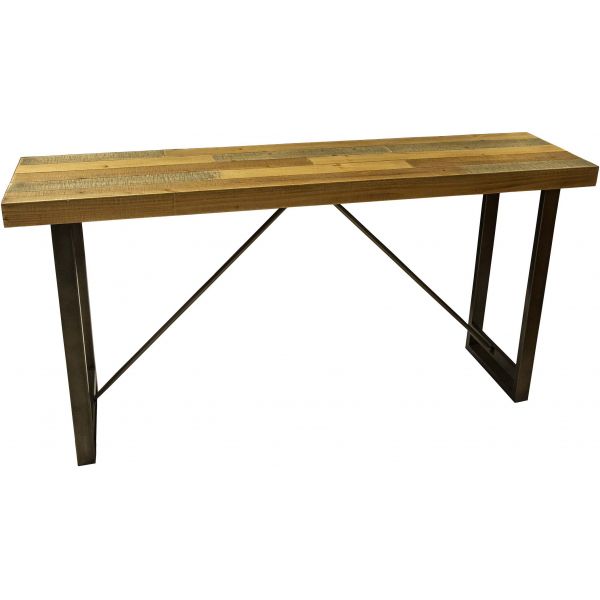 Console en fer et bois 160 x 40 x 80 cm