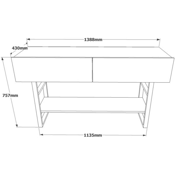 Console imitation bois et métal Atlantic - ASI-0337