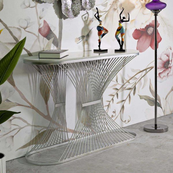 Console en métal Stripe 120 x 35 x 79 cm - MAURO FERRETTI
