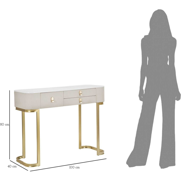 Console en métal et bois Beauty 100 x 40 x 80 cm - MAU-0831