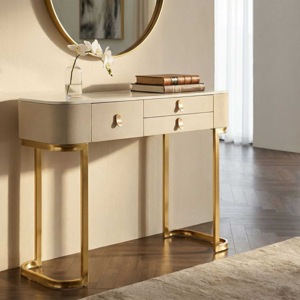 Console en métal et bois Beauty 100 x 40 x 80 cm - MAURO FERRETTI
