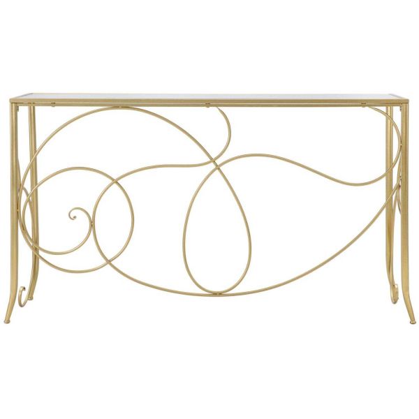 Console en métal doré Art 140 x 40 x 80 cm - 179