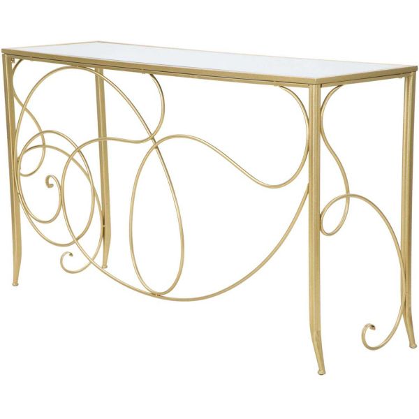 Console en métal doré Art 140 x 40 x 80 cm - 5